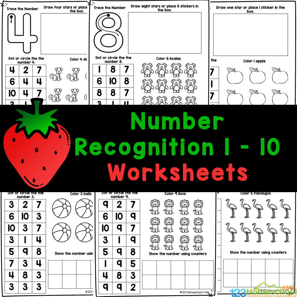 Free Printable Number Worksheets 1 10