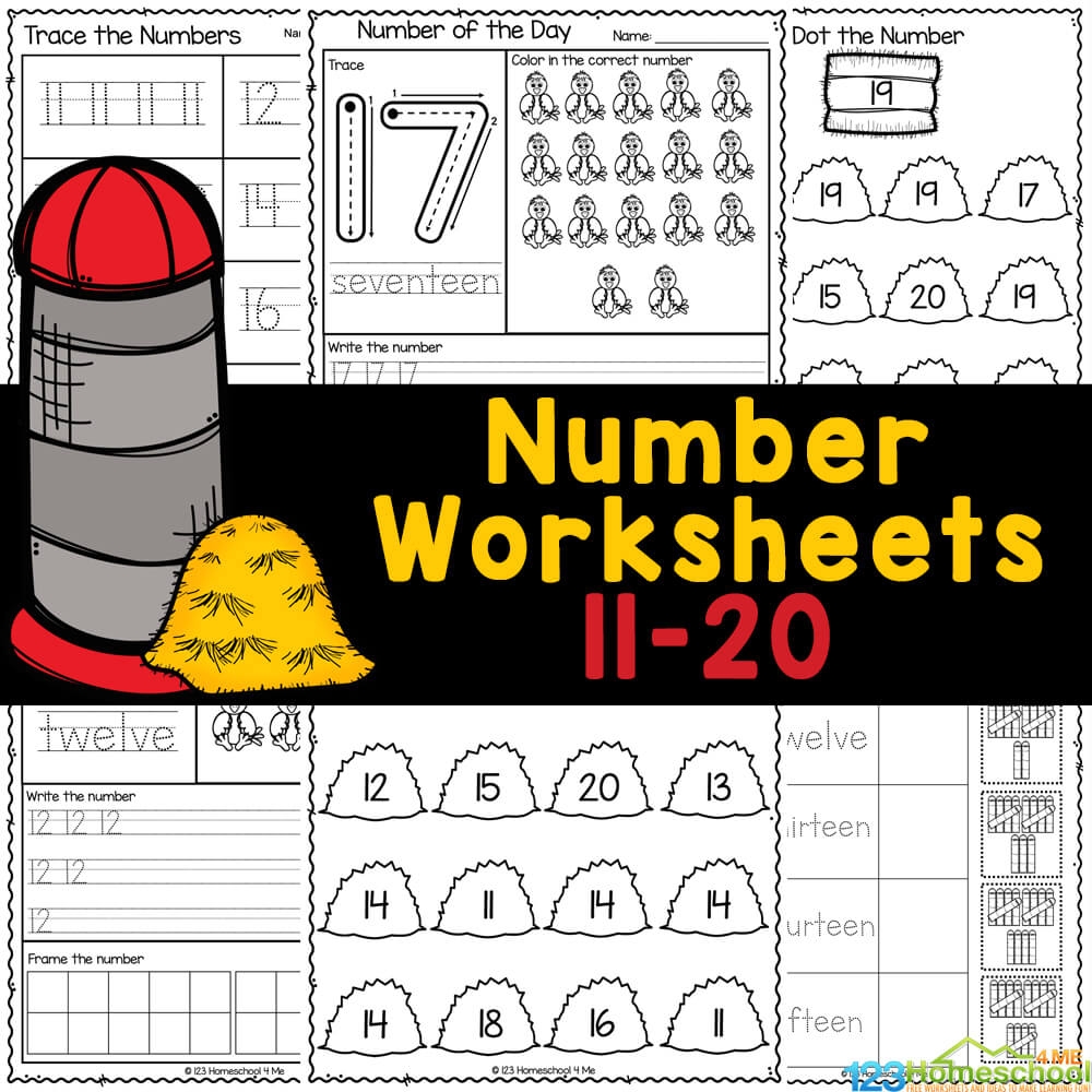FREE Printable Number Worksheets 11 20 For Kindergarten FREE Printable Number Worksheets 11 20 For Kindergarten