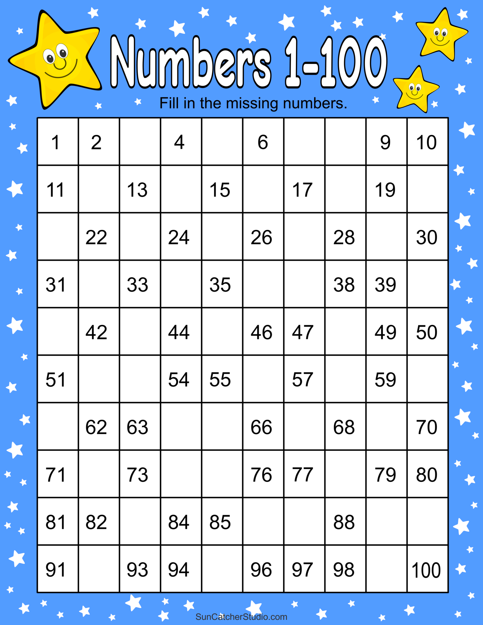 Free Printable Numbers 1 100 Worksheets For Kids PDFs 