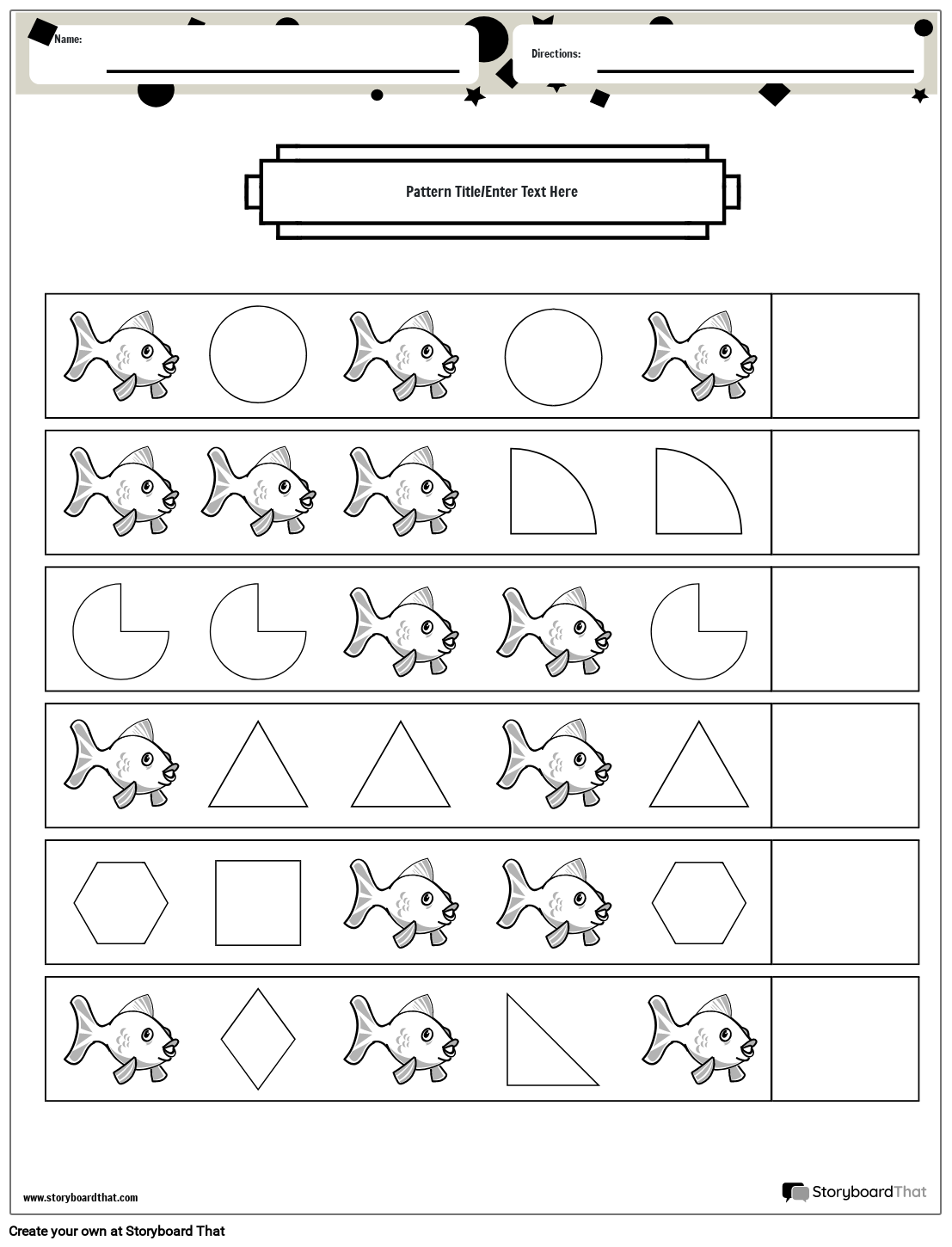 Free Printable Pattern Worksheets And Customize Templates