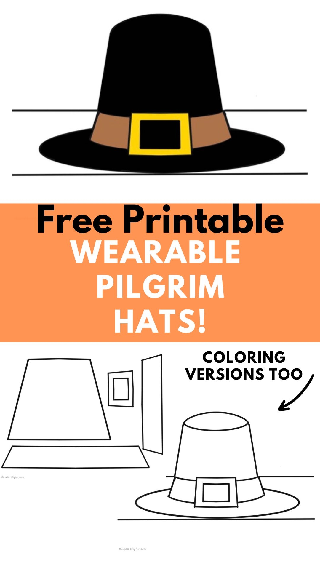 Free Printable Pilgrim Hat For Kids Free Printable Pilgrim Hat For Kids