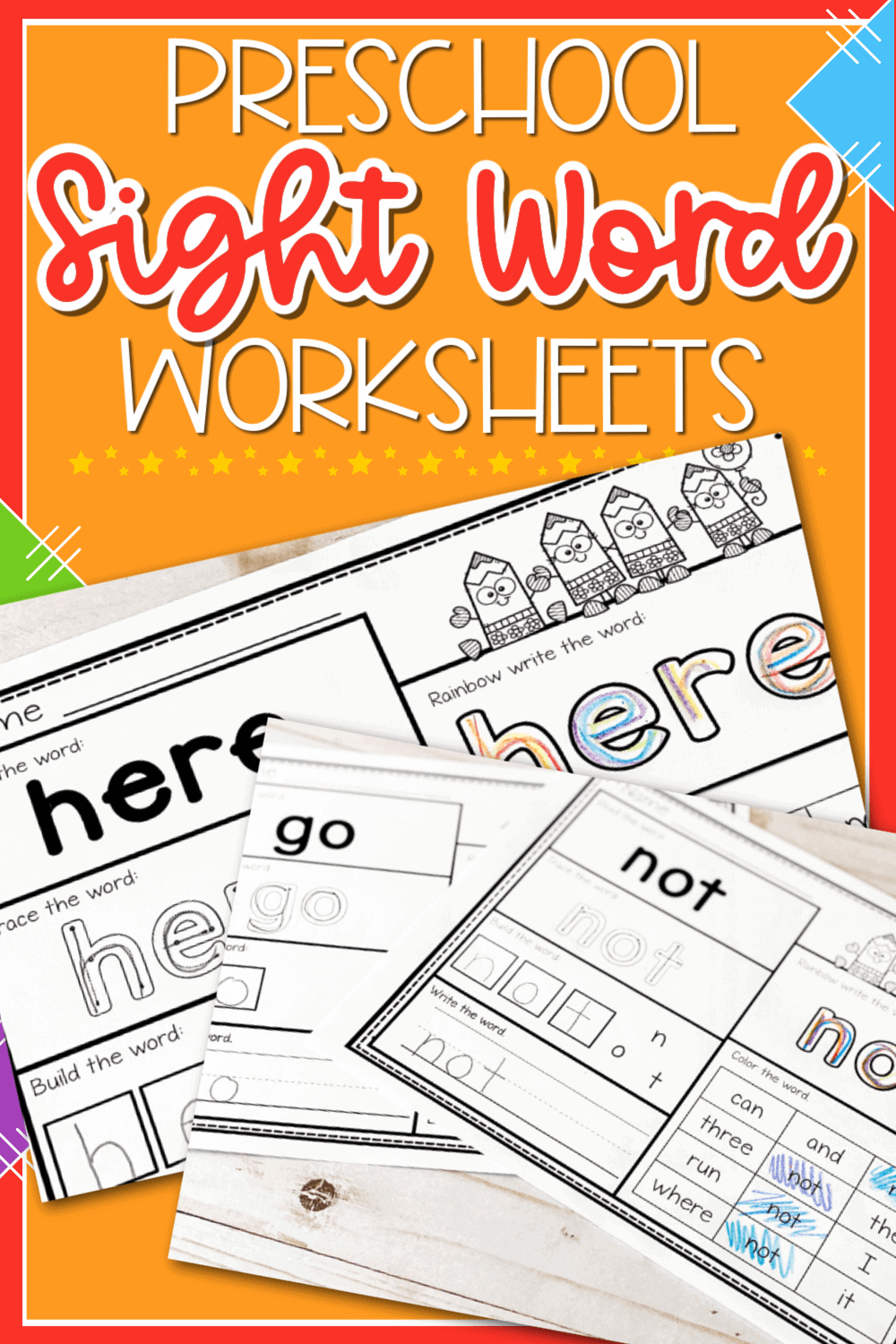 Free Printable Pre K Sight Words Worksheets Free Printable Pre K Sight Words Worksheets