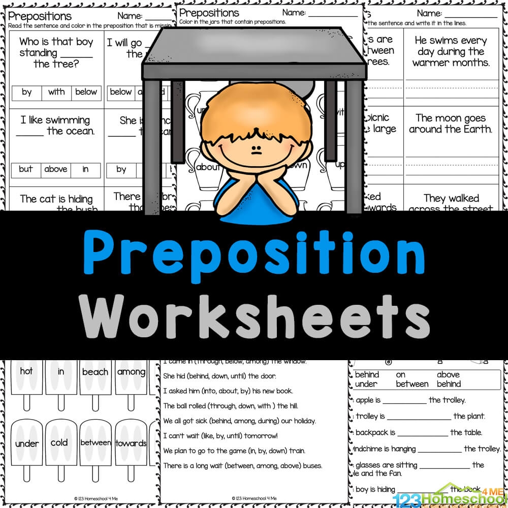 Printable Worksheets For Kids Prepositions Printable Worksheets For Kids Prepositions