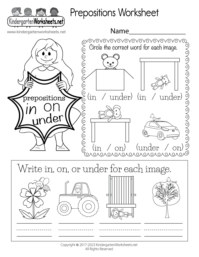 Free Printable Prepositions Worksheet Free Printable Prepositions Worksheet