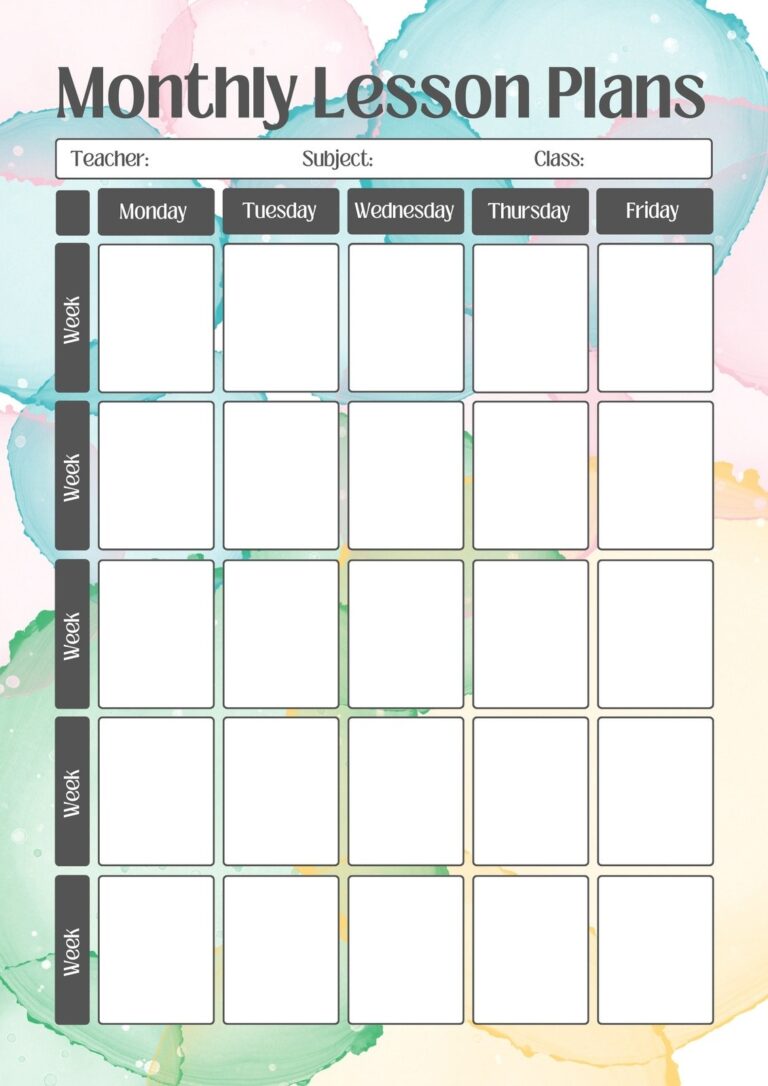 Free Printable Preschool Lesson Plan Templates Canva