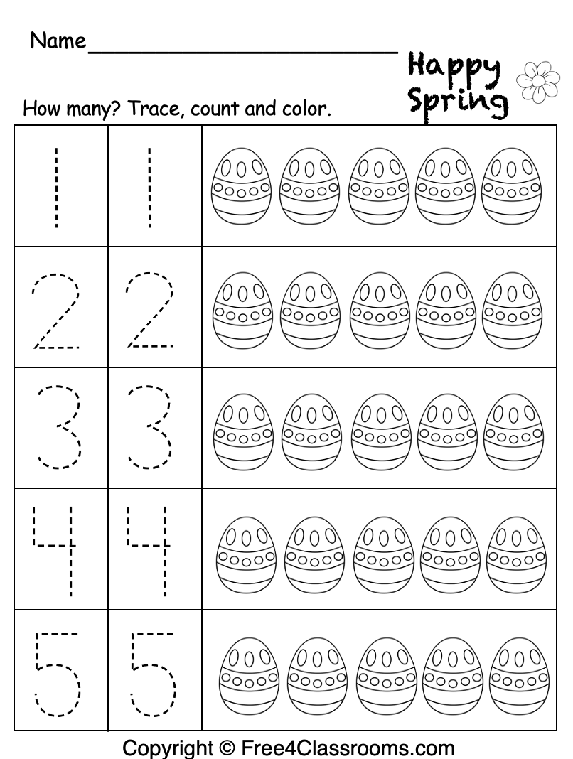 Number Printable Preschool Worksheets