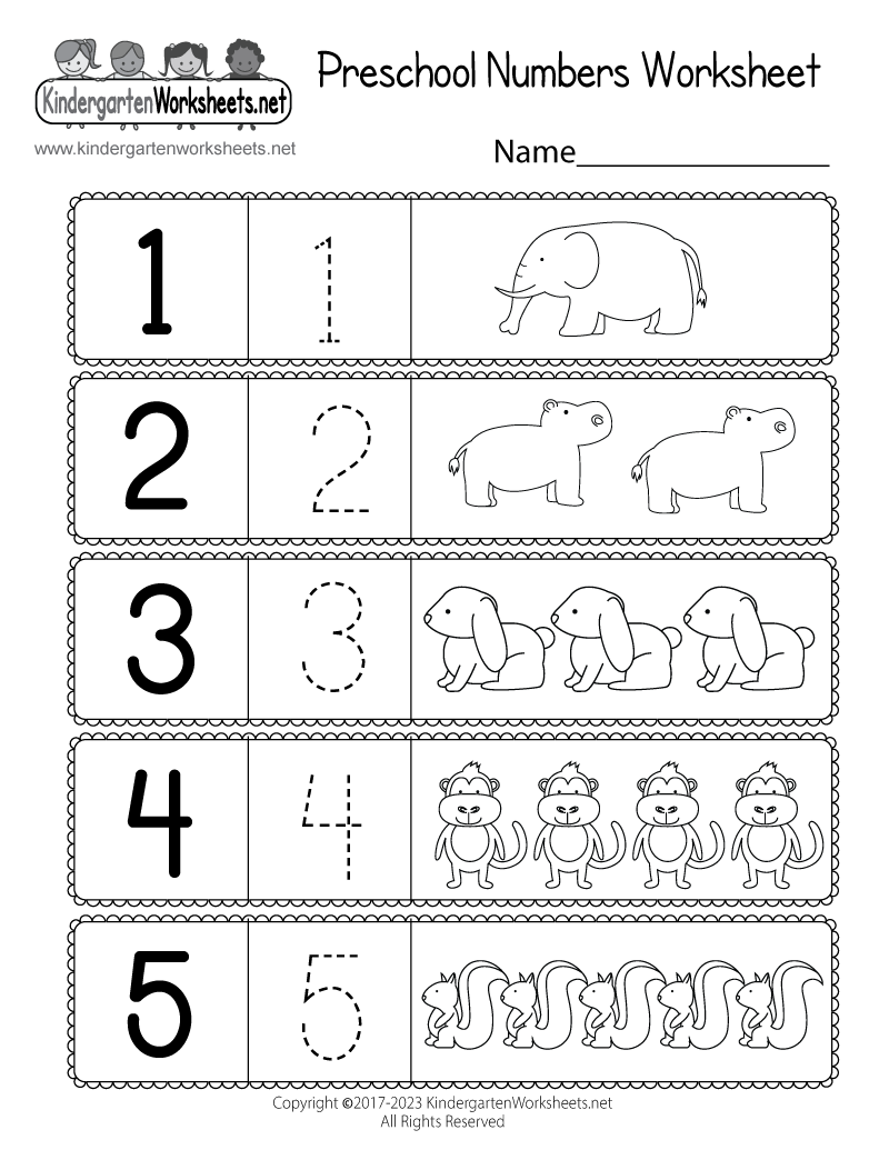 Free Printable Preschool Numbers Worksheet Free Printable Preschool Numbers Worksheet