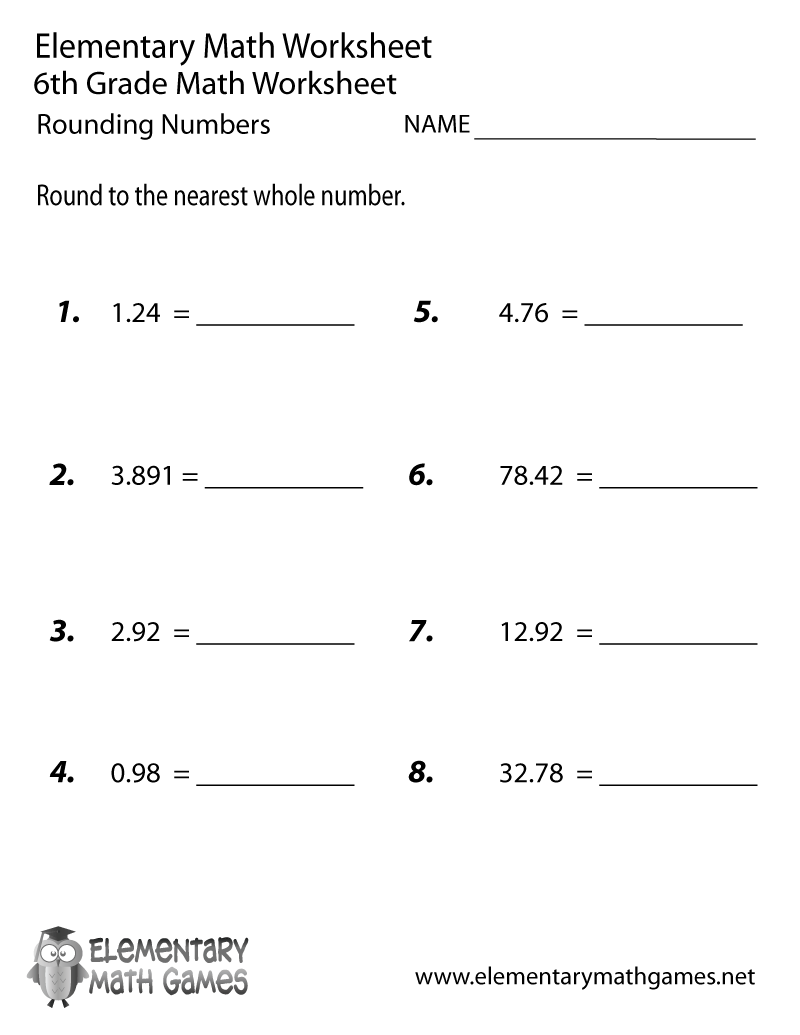 Free Printable Rounding Numbers Worksheet For Sixth Grade Free Printable Rounding Numbers Worksheet For Sixth Grade