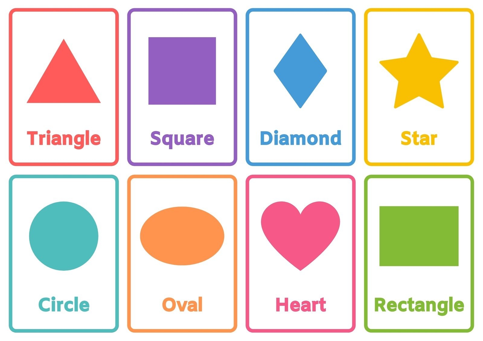 Free Printable Shapes Flashcards Templates Canva