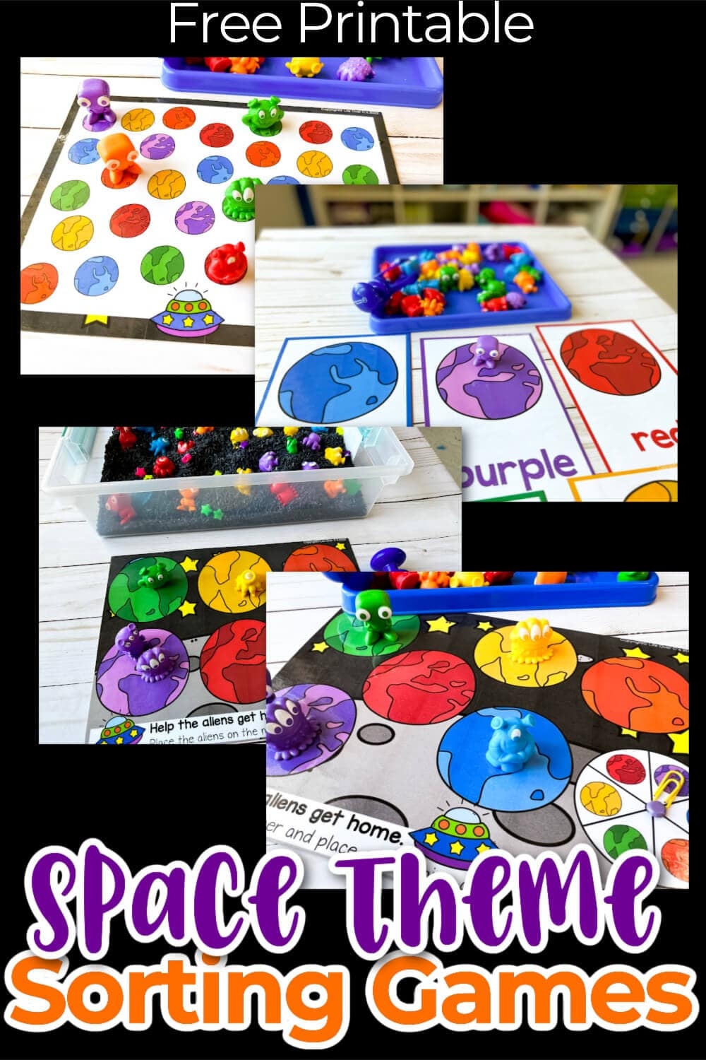 Free Printable Space Theme Matching U0026 Color Sorting Activities Free Printable Space Theme Matching U0026 Color Sorting Activities