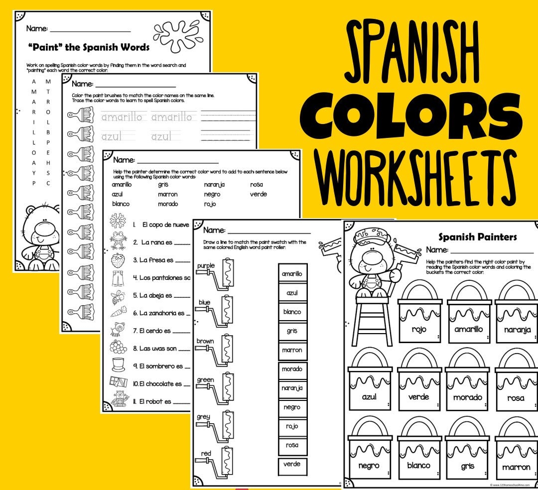 FREE Printable Spanish Color Worksheets Worksheets Library