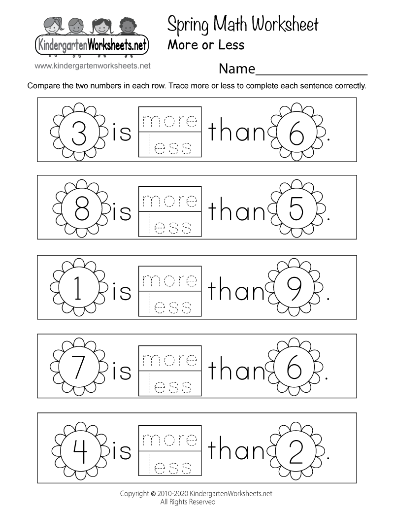 Kindergarten Math Worksheets Printable