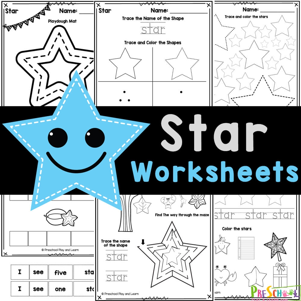 FREE Printable STAR Shape Worksheets For Preschool FREE Printable STAR Shape Worksheets For Preschool