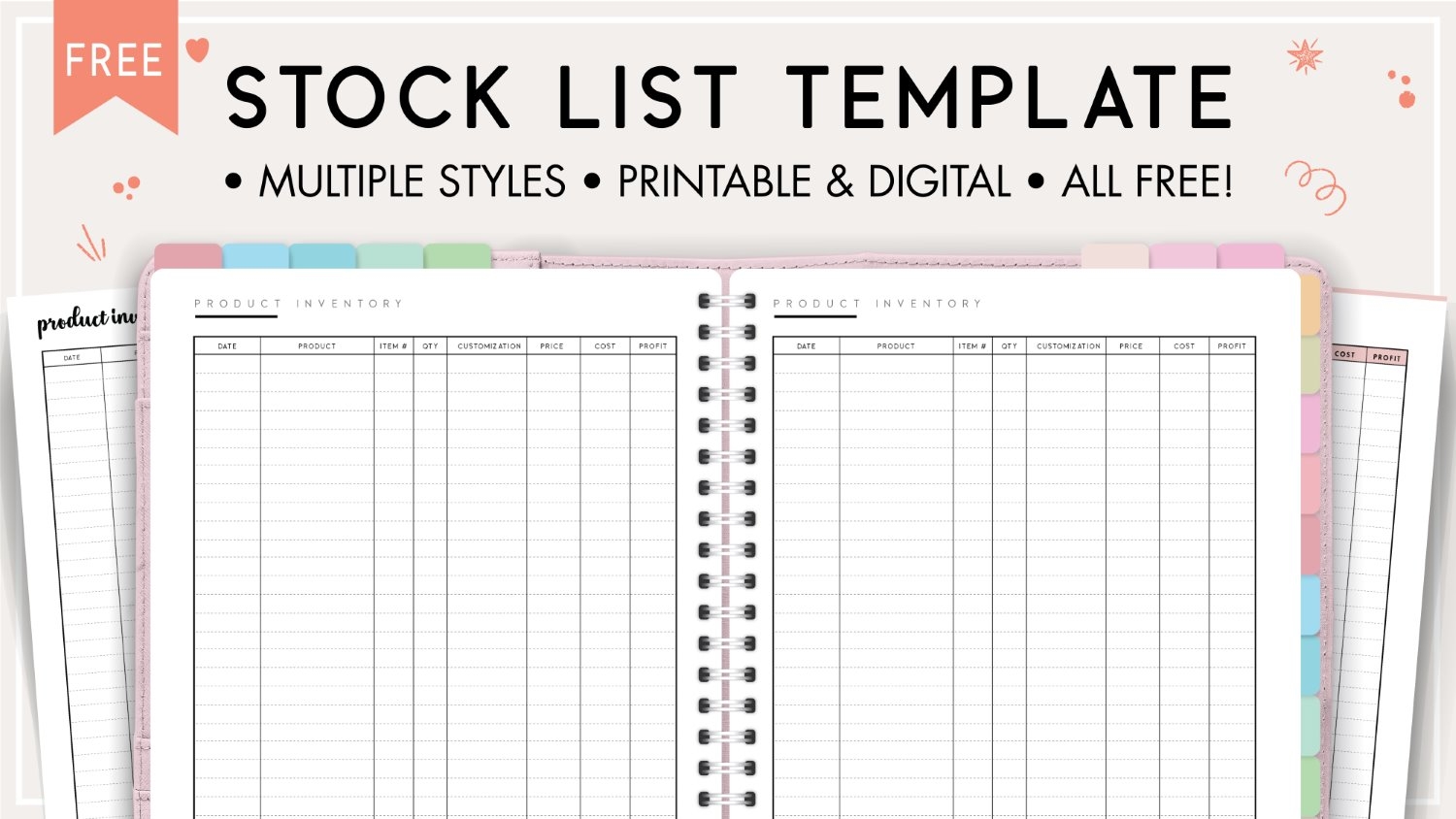 Free Printable Stock List Template Manage Your Product Inventory Free Printable Stock List Template Manage Your Product Inventory