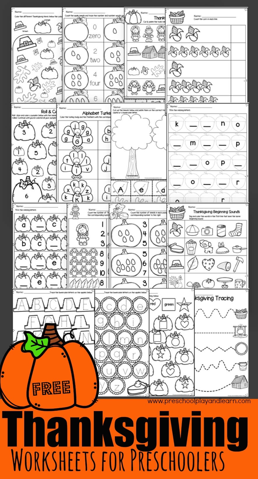 Preschool Thanksgiving Printable Full Page Preschool Thanksgiving Printable Full Page