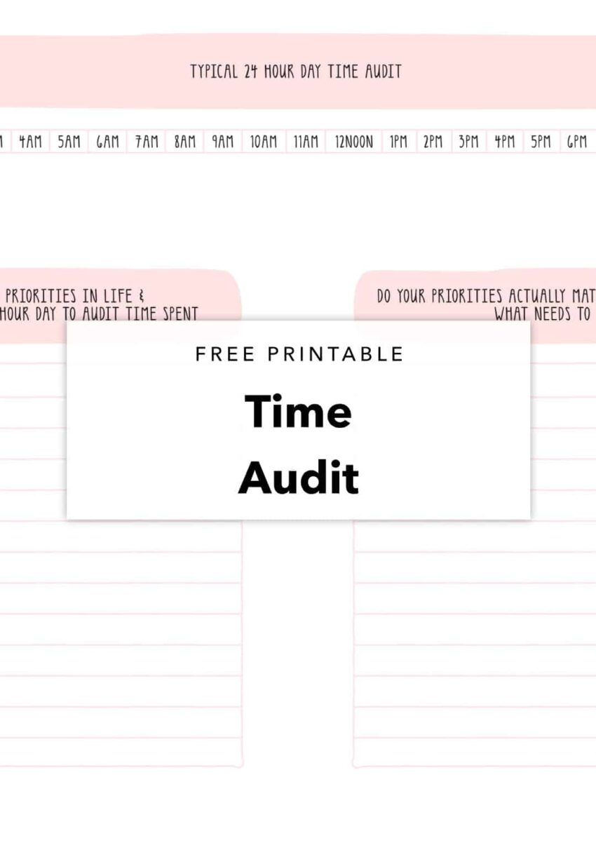 Free Printable Time Audit Planning Tortagialla