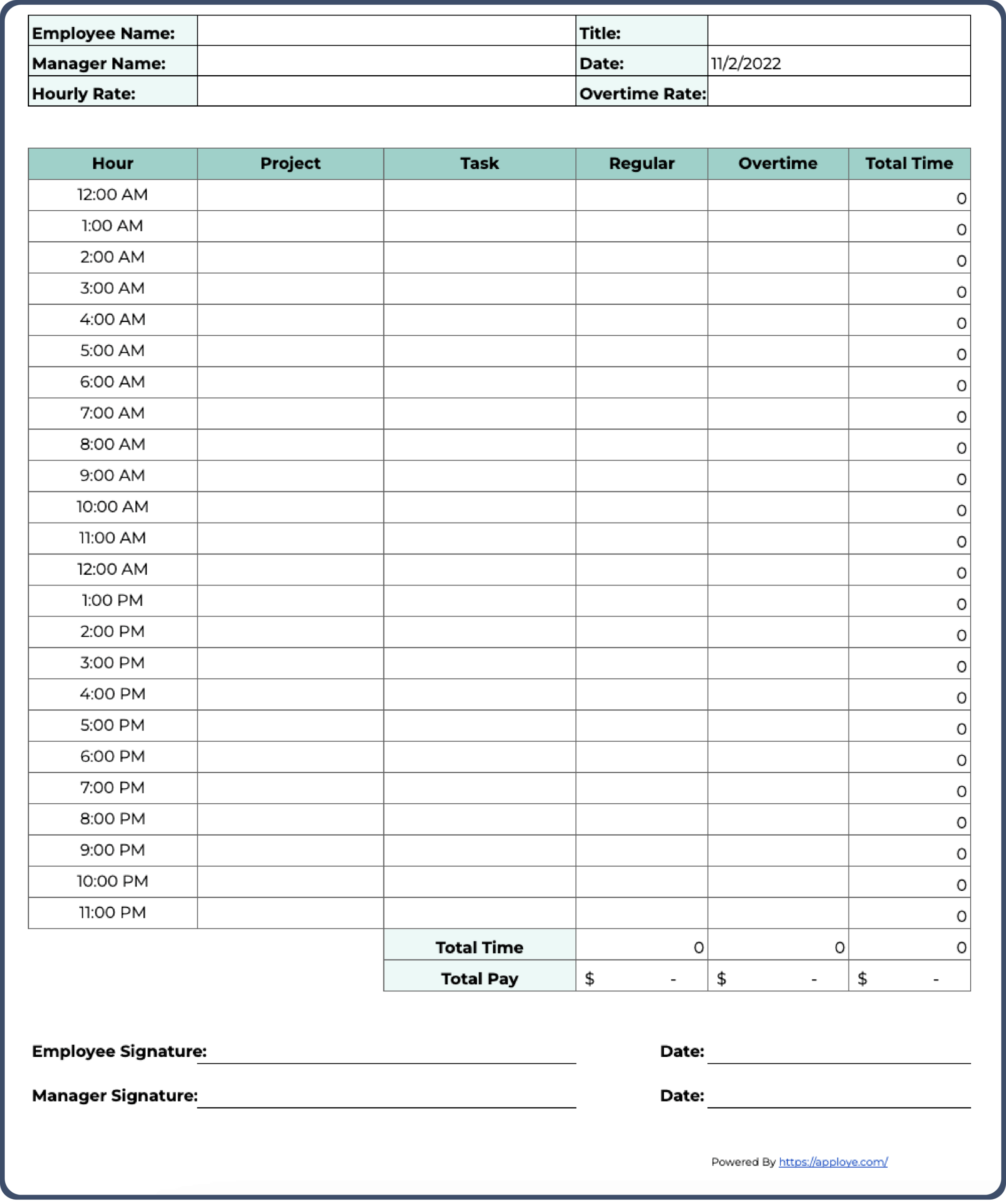 Free Printable Timesheet Templates Excel Word PDF Worksheets Library