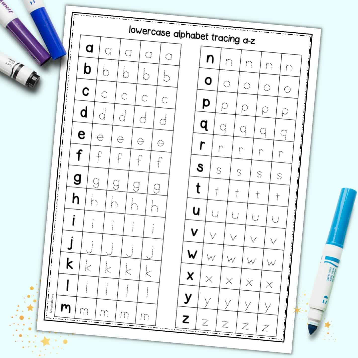 Free Printable Tracing Lowercase Letters Worksheet The Artisan Life Worksheets Library
