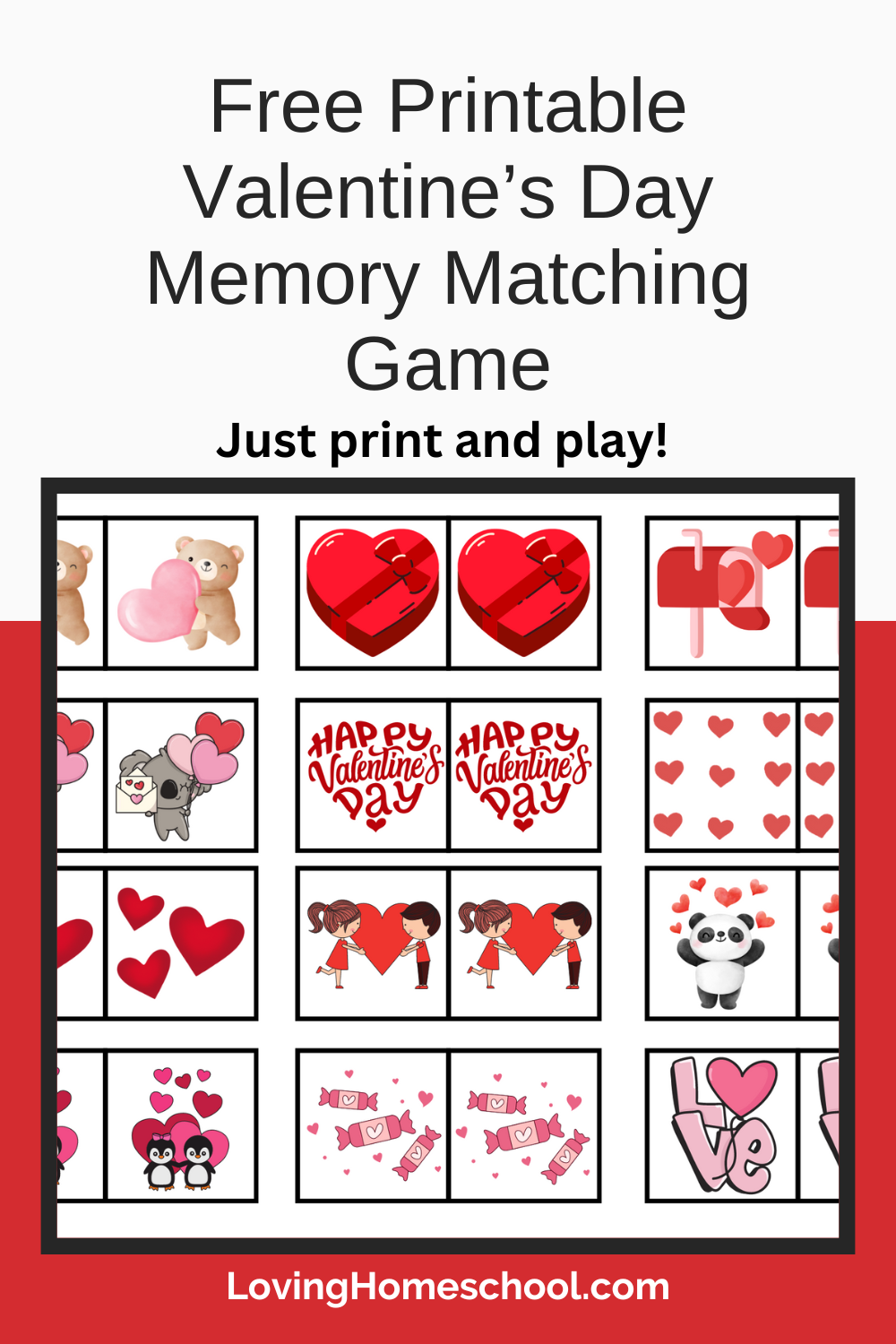 Free Printable Valentine s Day Memory Matching Game LovingHomeschool Free Printable Valentine s Day Memory Matching Game LovingHomeschool