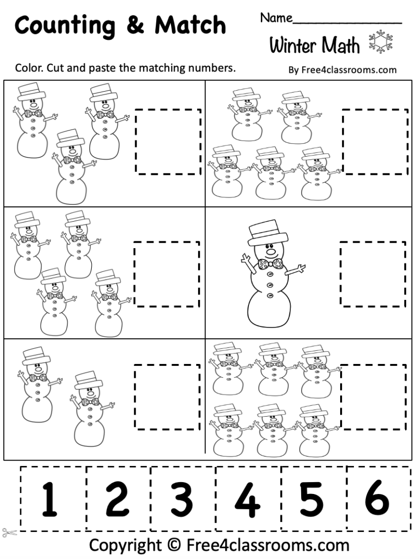 Free Printable Winter Worksheet For Preschool Free Worksheets Free4Classrooms