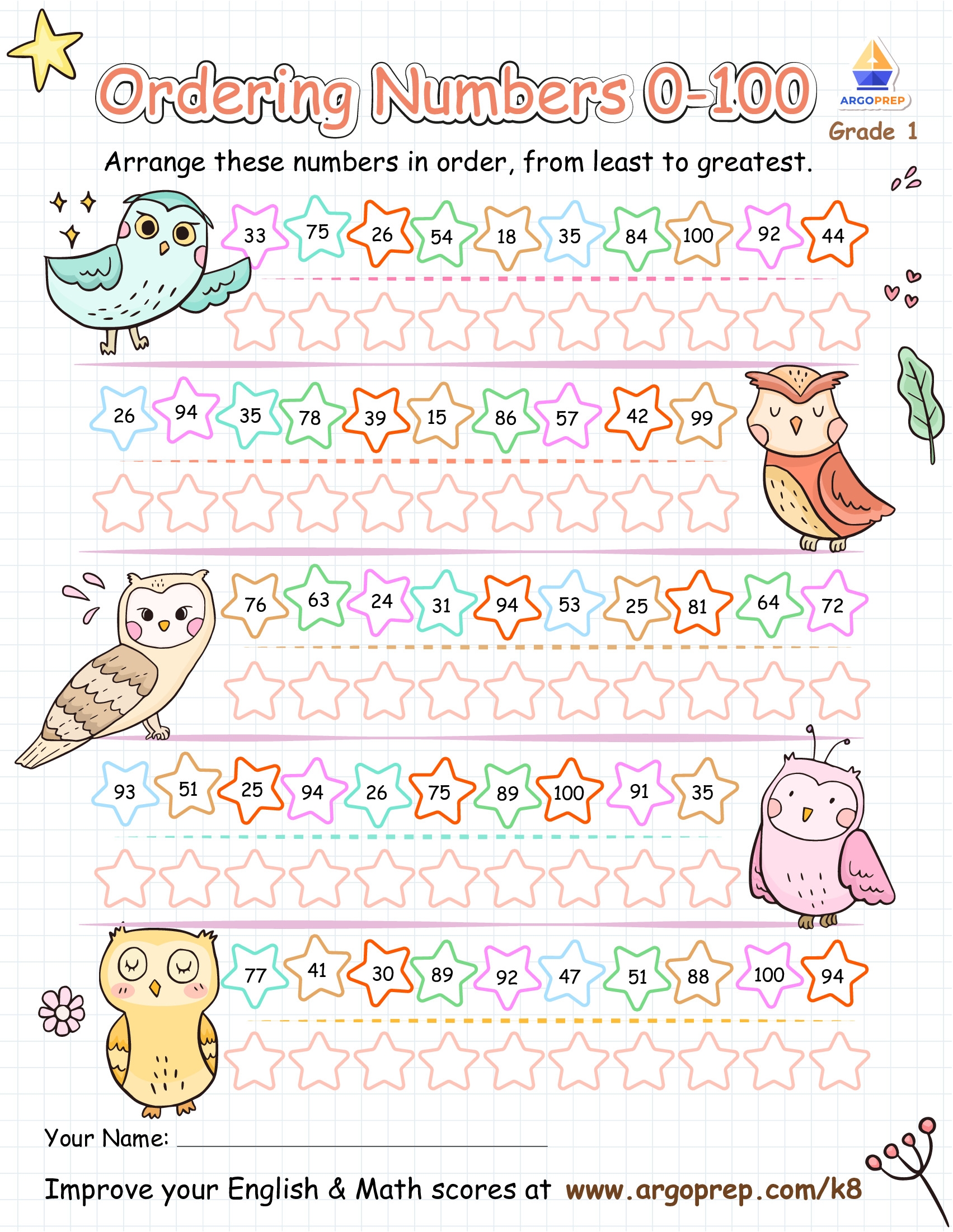 Free Printable Worksheets Ordering Numbers Free Printable Worksheets Ordering Numbers