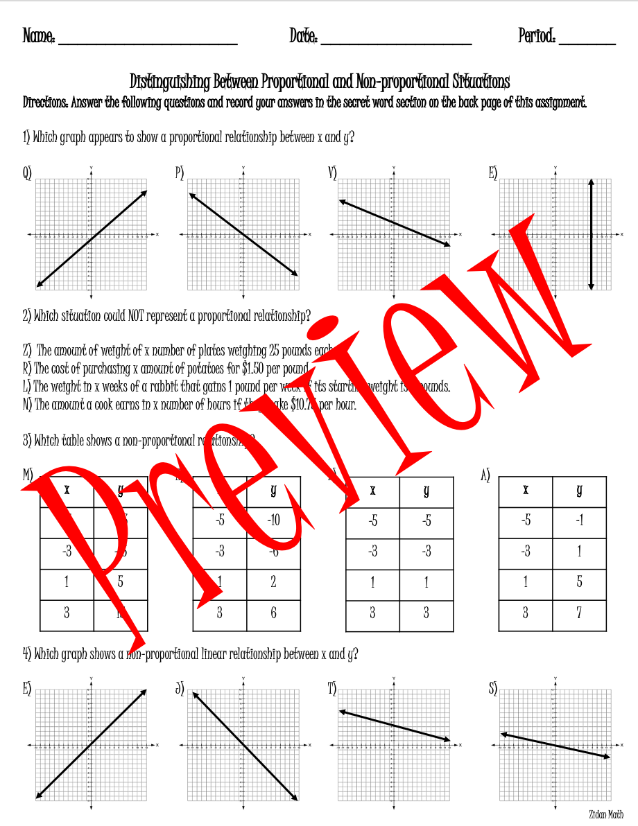 Free Proportional And Non Proportional Worksheet Download Free Proportional And Non Proportional Worksheet Png Images Free Worksheets On Clipart Library