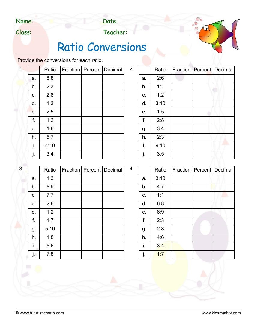 Free Ratio Percentage Math Worksheets Pdf Math Champions
