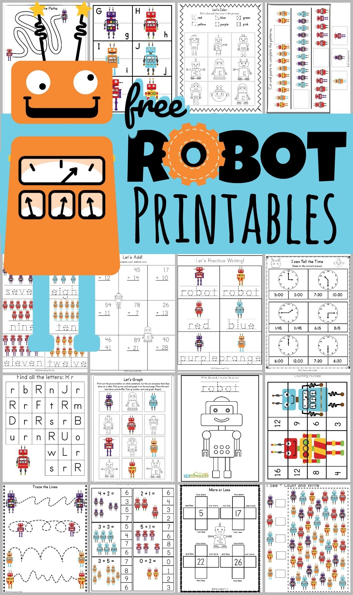 FREE Robot Printables Worksheets For Preschool And Kindergarten FREE Robot Printables Worksheets For Preschool And Kindergarten