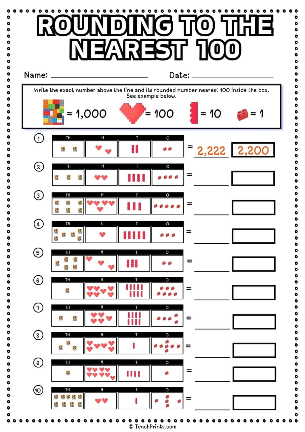 Free Rounding To The Nearest 100 Worksheets Teach Prints Free Rounding To The Nearest 100 Worksheets Teach Prints