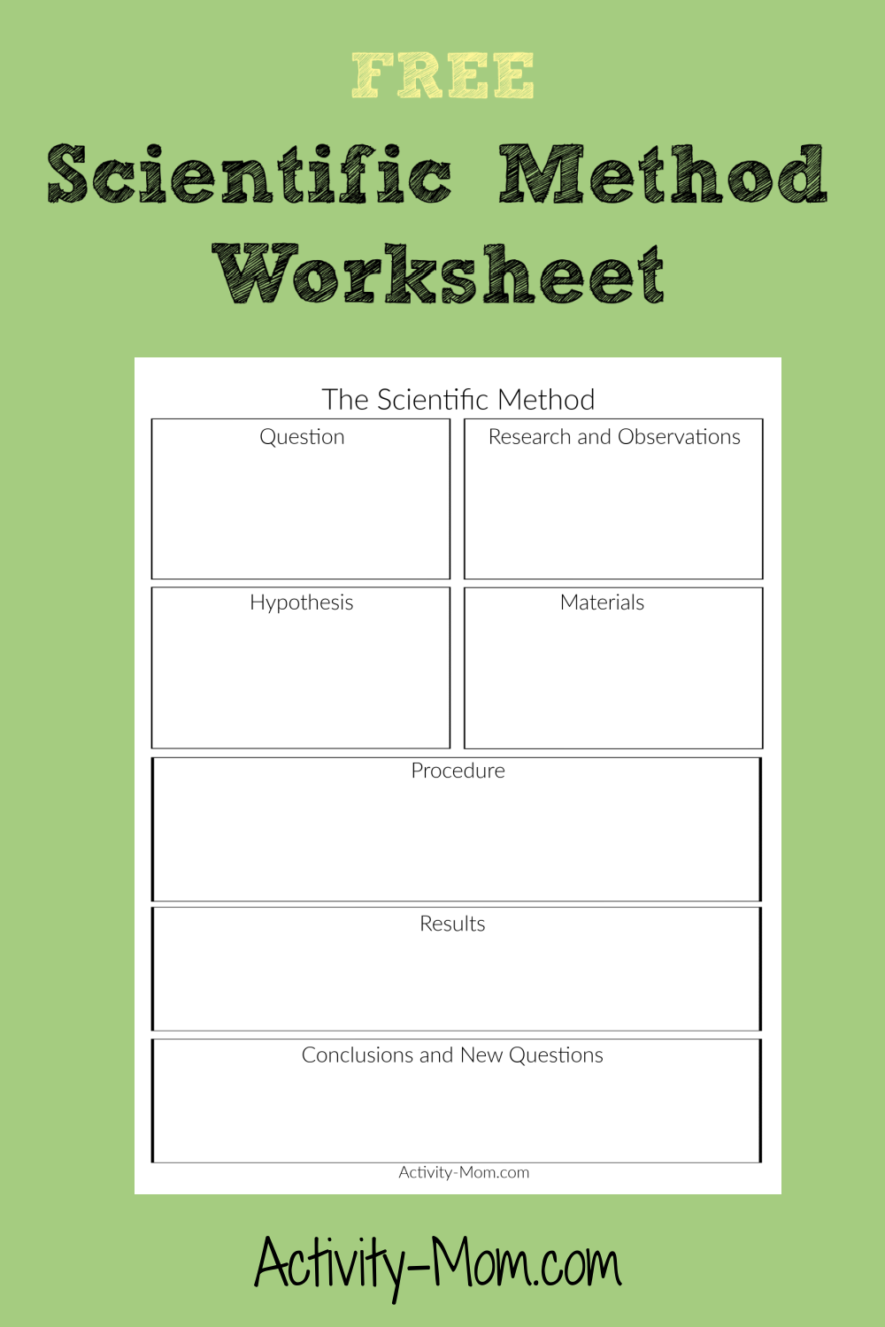 Free Scientific Method Worksheet For Kids The Activity Mom