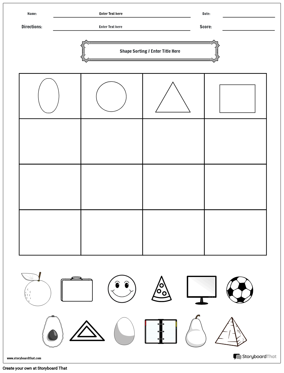 Free Shape Sorting Worksheets By Storyboard That Free Shape Sorting Worksheets By Storyboard That