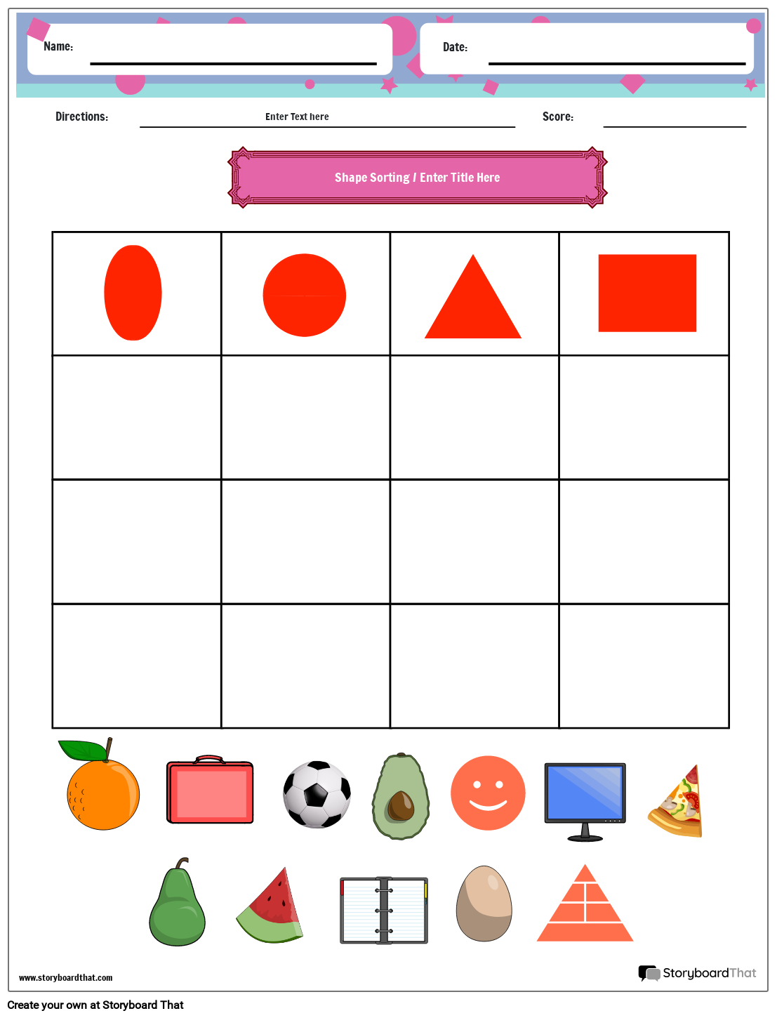 Free Shape Sorting Worksheets By Storyboard That Free Shape Sorting Worksheets By Storyboard That