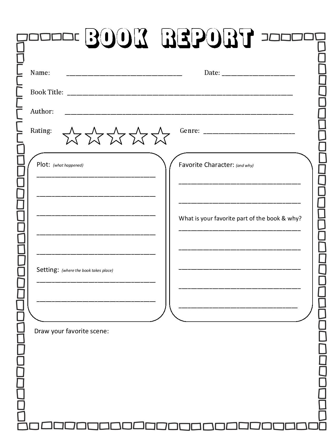 Printable Book Report Worksheets Printable Book Report Worksheets
