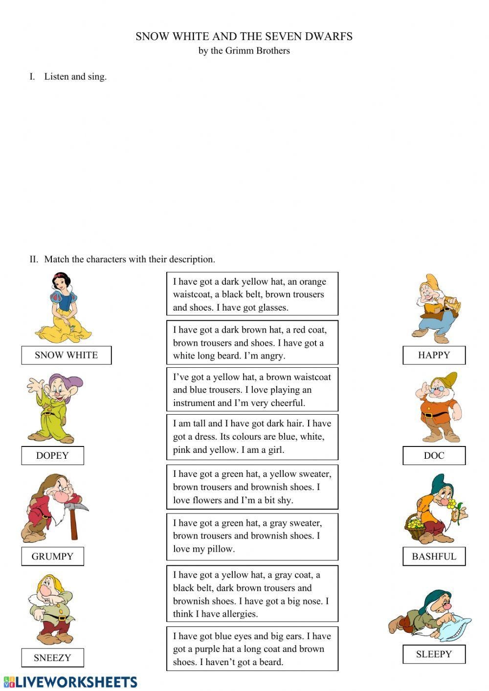 Free Snow White Worksheet Download Free Snow White Worksheet Png Images Free Worksheets On Clipart Library