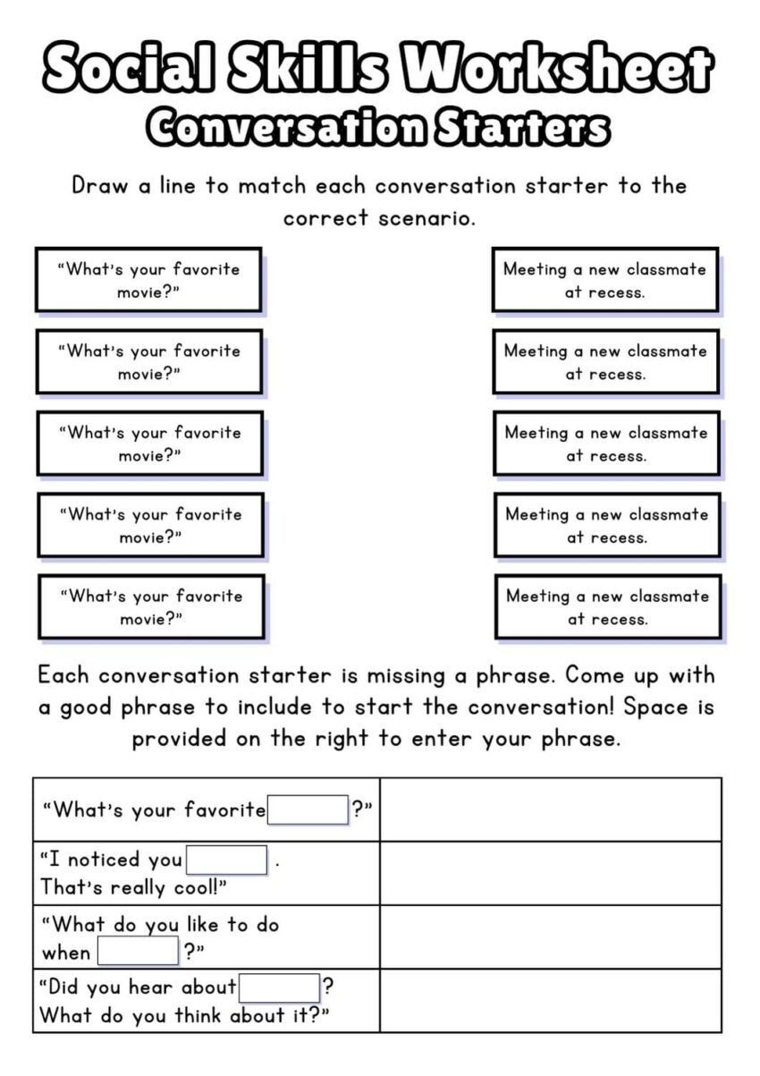 Free Social Skills Worksheets 2025