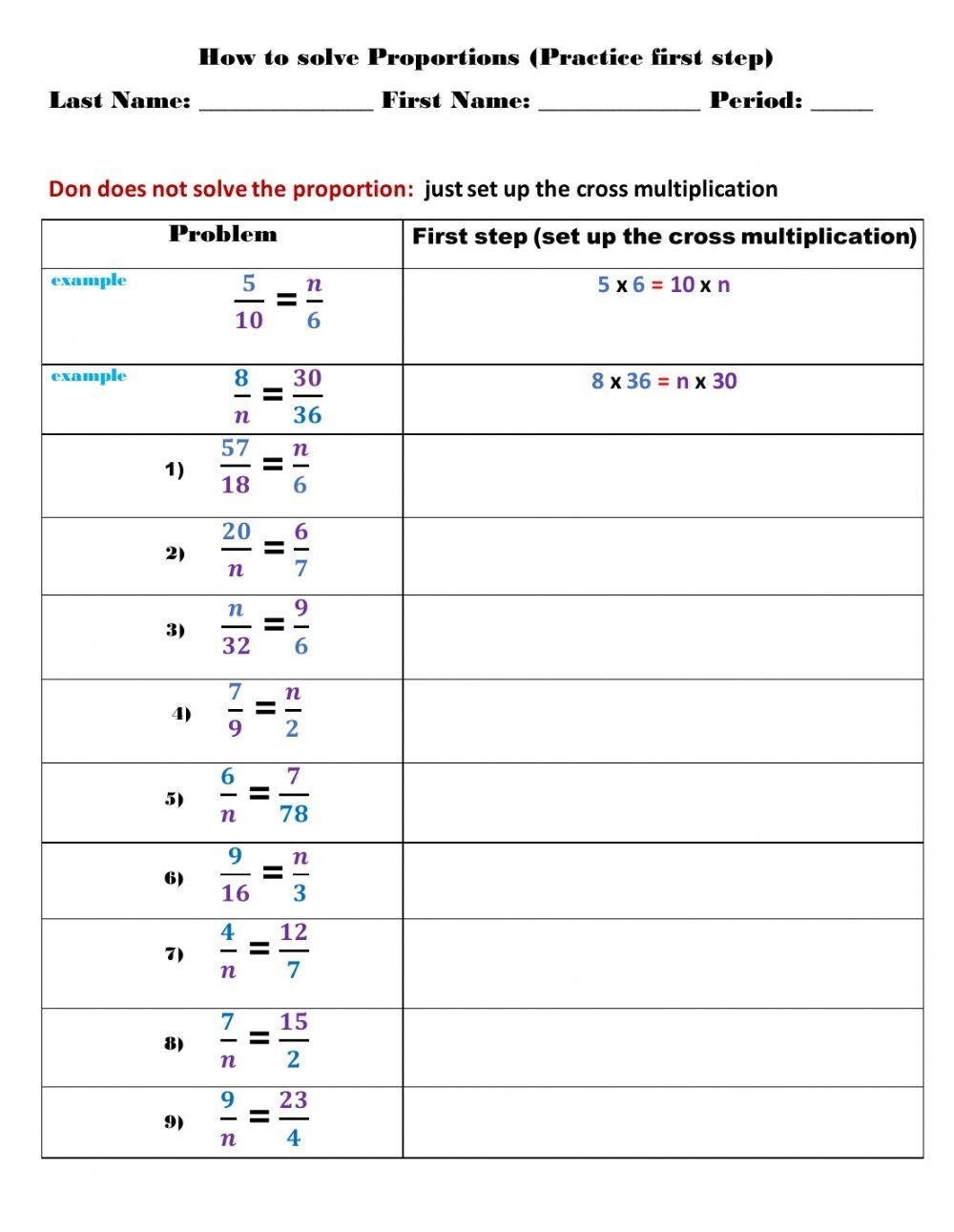 Free Solving Proportions Using Cross Products Worksheet Download Free Solving Proportions Using Cross Products Worksheet Png Images Free Worksheets On Clipart Library