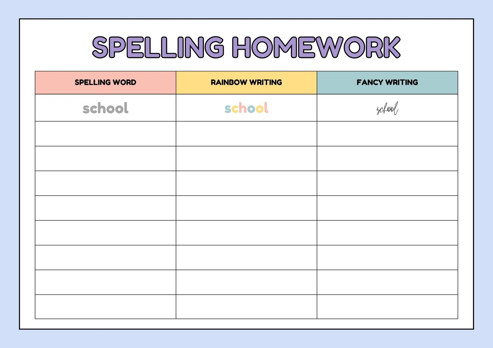 Free Spelling Worksheet Templates To Edit And Print Canva