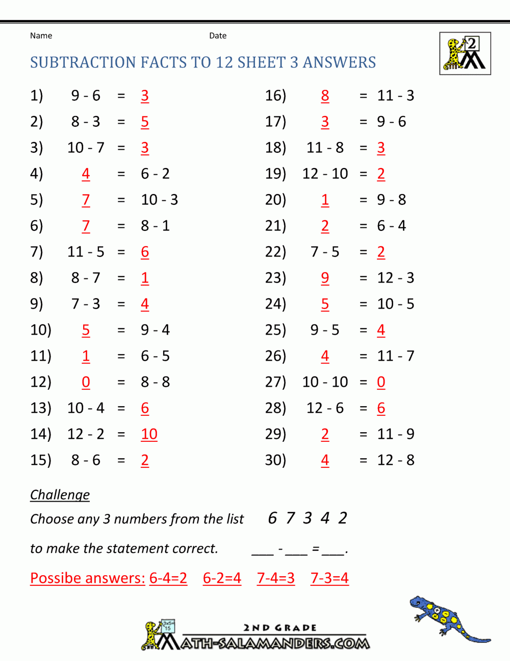 Free Subtraction Worksheets For 4th Grade Free Subtraction Worksheets For 4th Grade