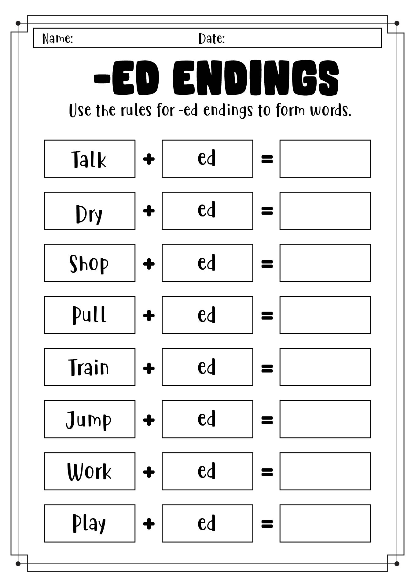 Free Suffix Ed Worksheet Download Free Suffix Ed Worksheet Png Images Free Worksheets On Clipart Library