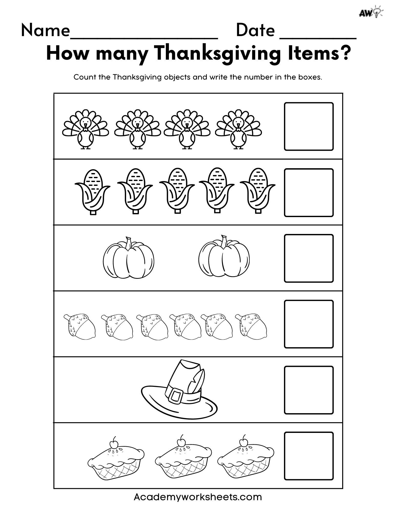 Free Kindergarten Thanksgiving Math Worksheets Free Kindergarten Thanksgiving Math Worksheets