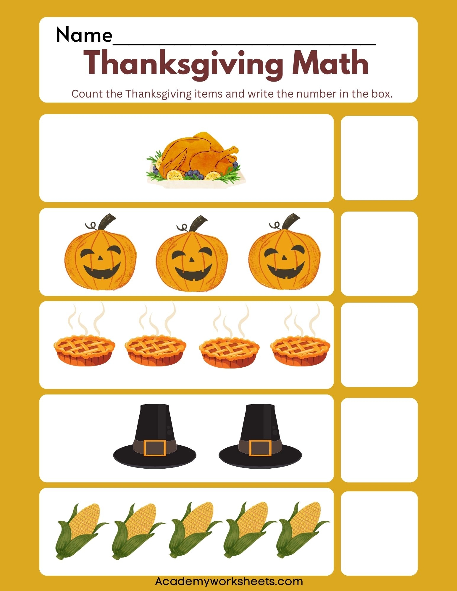 Preschool Thanksgiving Printables