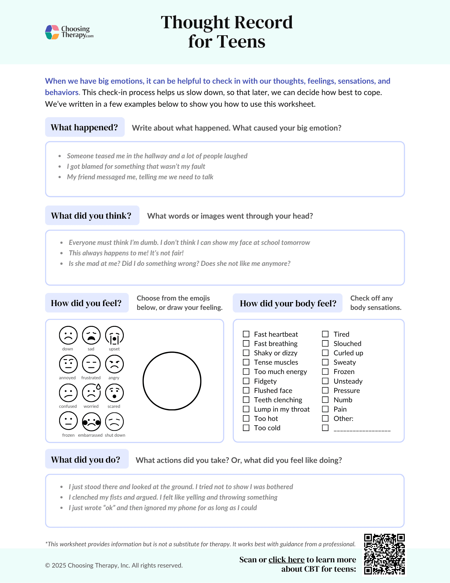 Free Therapy Worksheets For Teens PDF Downloads ChoosingTherapy Free Therapy Worksheets For Teens PDF Downloads ChoosingTherapy