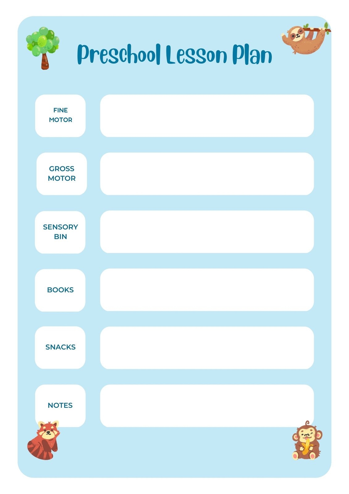 Free Preschool Printable Lesson Plans Free Preschool Printable Lesson Plans