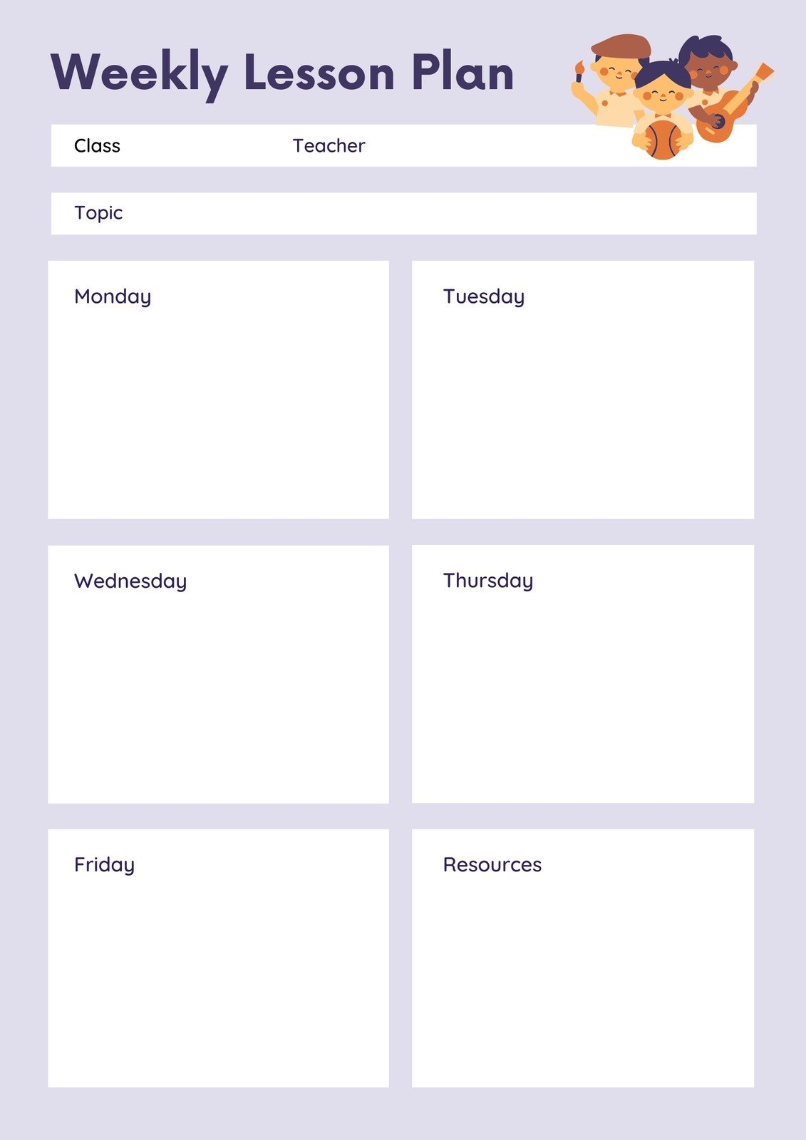 Free To Print Preschool Weekly Lesson Plan Templates Canva Free To Print Preschool Weekly Lesson Plan Templates Canva