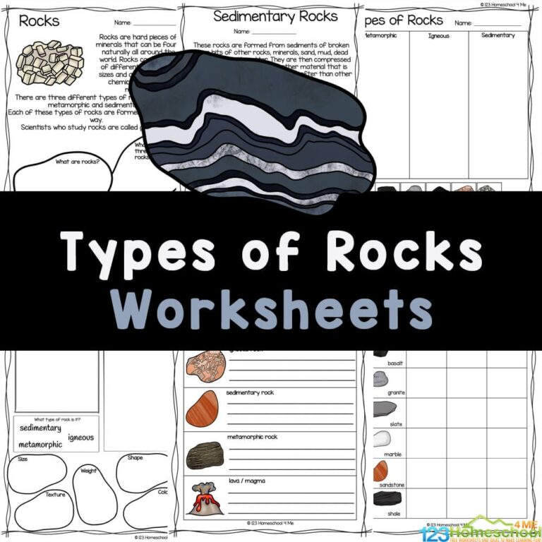 FREE Types Of Rocks Worksheets inlcudes Rock Life Cycle Diagram 