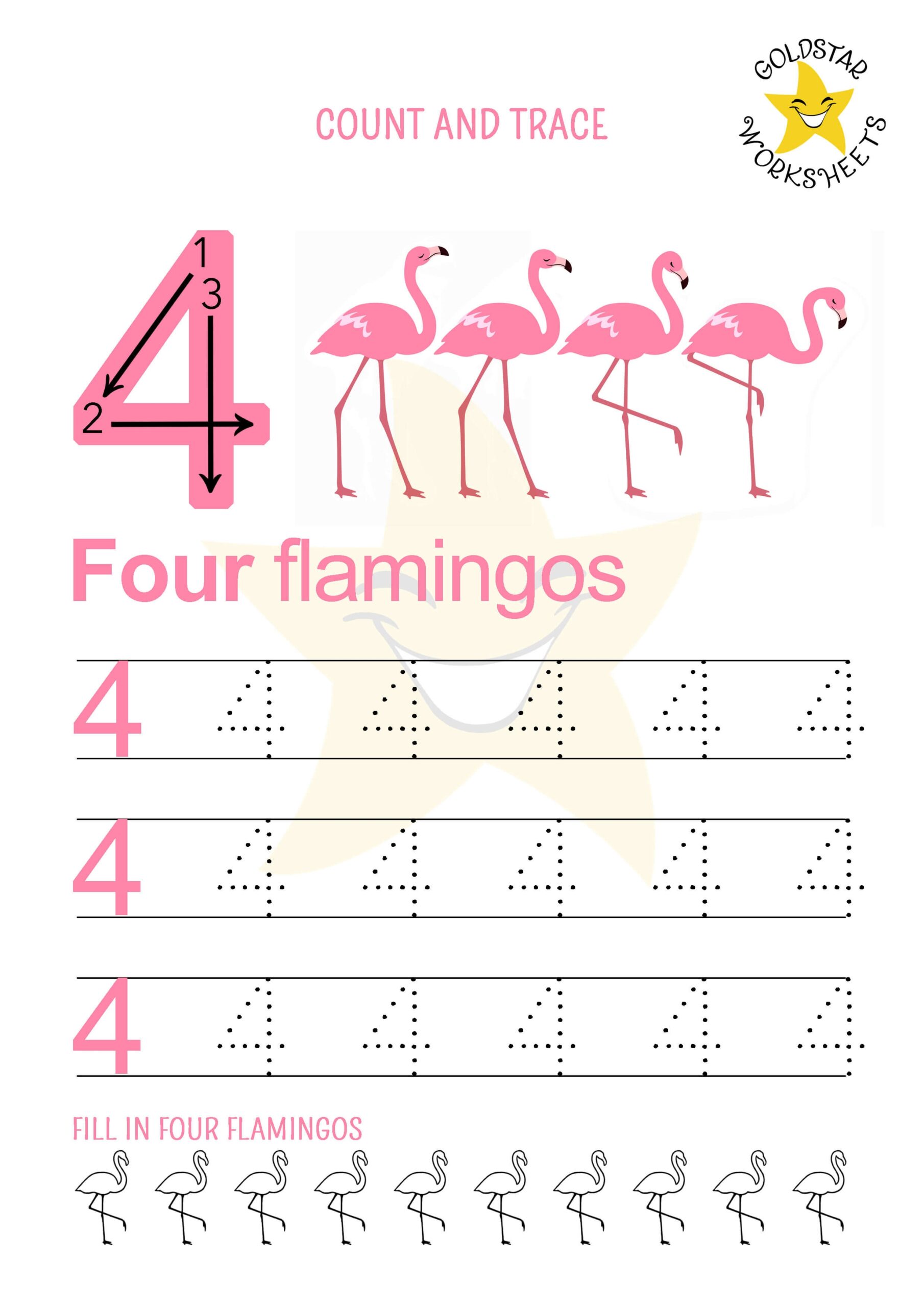 Free Printable Number 4 Tracing Worksheets Free Printable Number 4 Tracing Worksheets