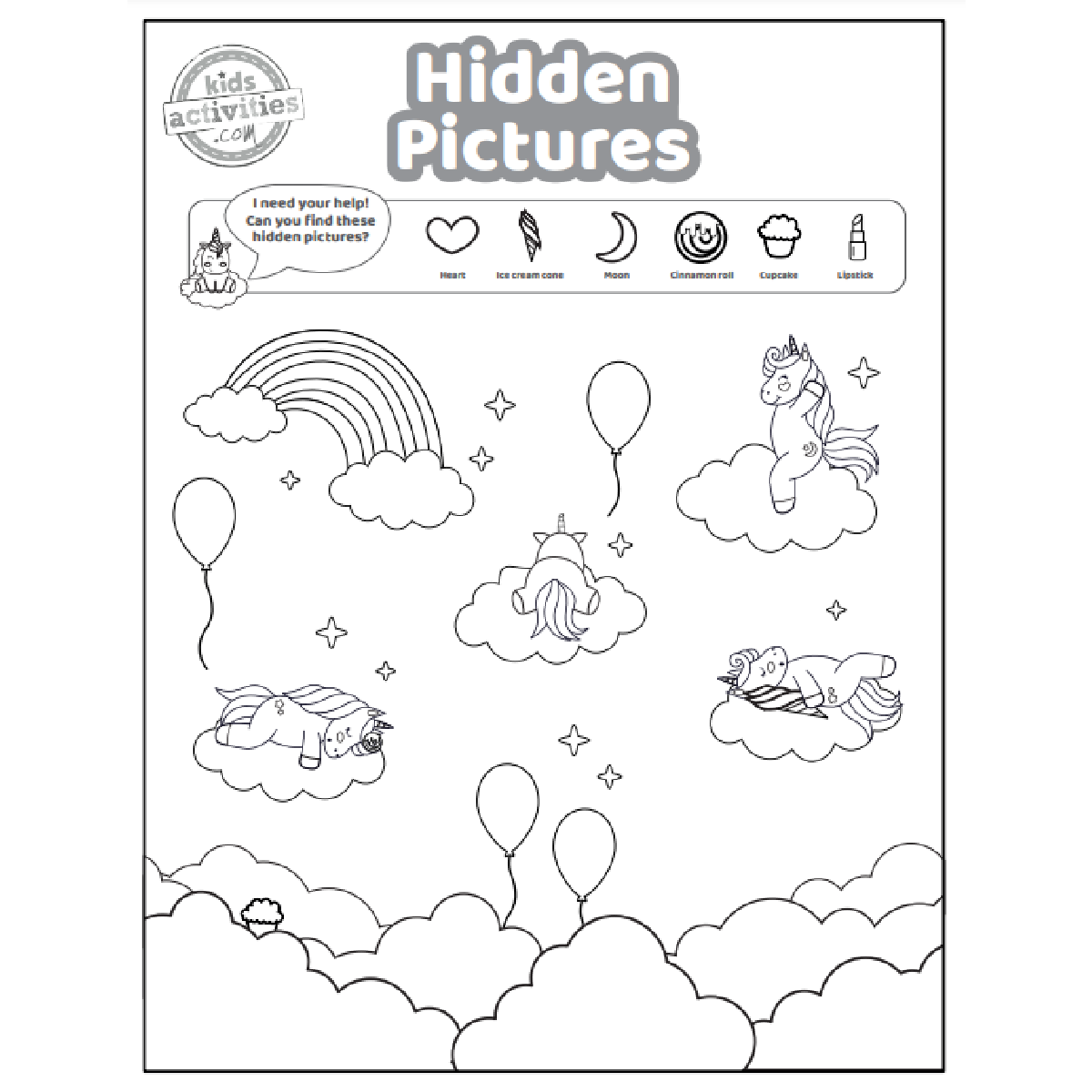 Free Unicorn Hidden Pictures Printables Kids Activities Blog Free Unicorn Hidden Pictures Printables Kids Activities Blog