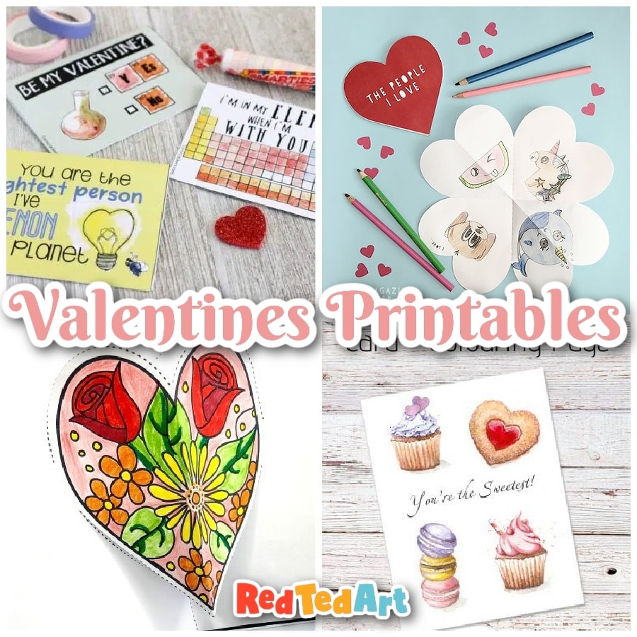 Free Valentine s Printables Red Ted Art Kids Crafts