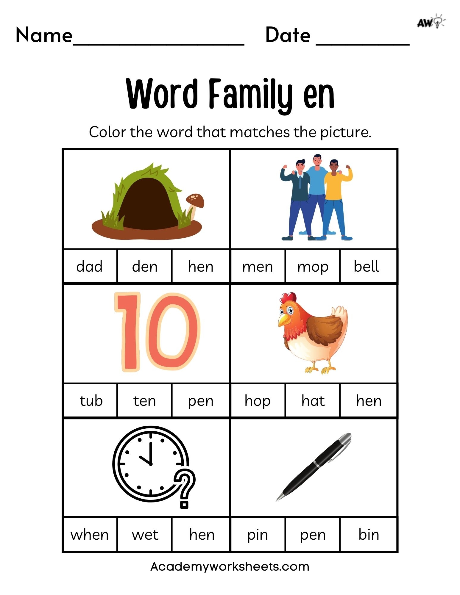 Free Word Family Worksheets Short E Academy Worksheets