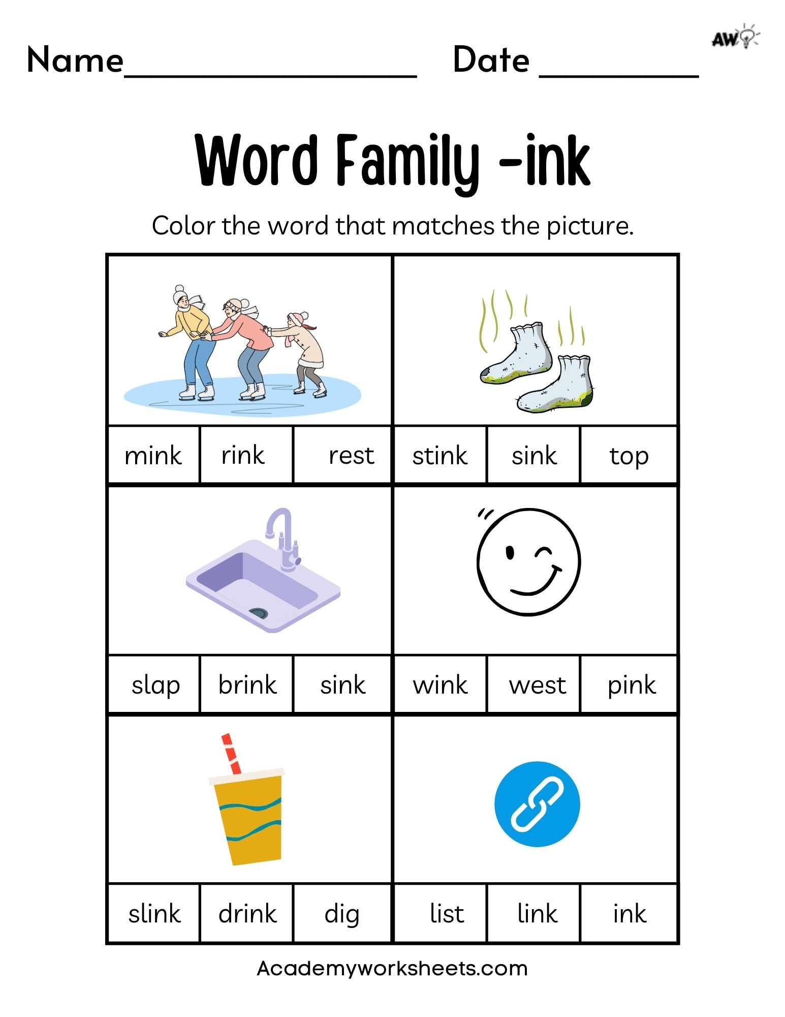 Free Word Family Worksheets Short I Academy Worksheets